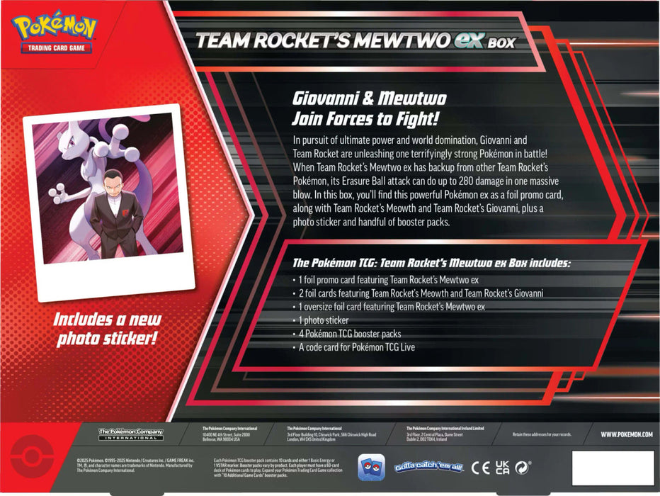 Pokemon Team Rocket's Mewtwo EX Box keräilykortti -pakkaus