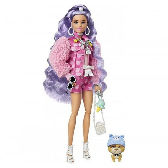 Barbie Extra Pop Styling nukke ja Bulldog koira