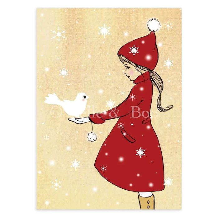 Belle & Boo Tyttö ja lintu kortti