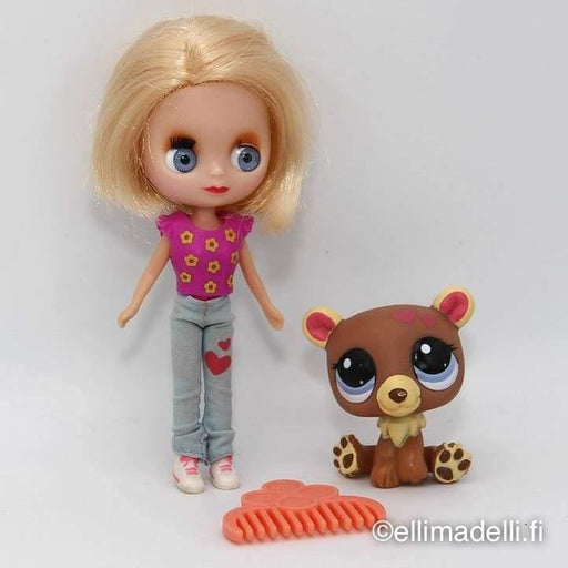 Littlest Petshop Blythe nukke B7 ja Nalle #1854 - Littlest