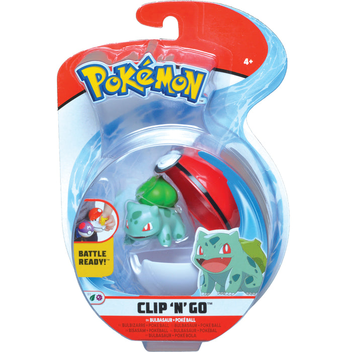 Pokemon Bulbasaur figuuri ja Clip 'n' go poke pallo