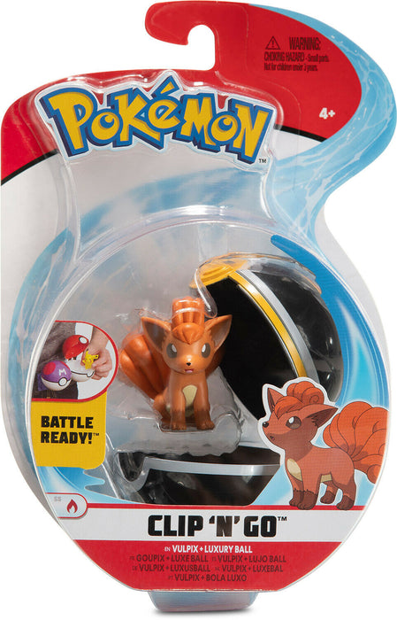 Pokemon Vulpix figuuri ja Clip 'n' go luxury pallo