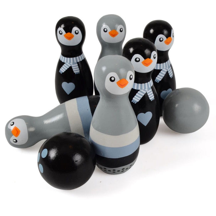 Magni puinen pingviini keilasetti