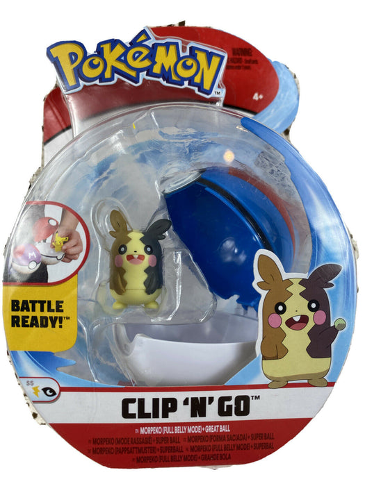 Pokemon Morpeko figuuri ja Clip'n' Go - great pallo.