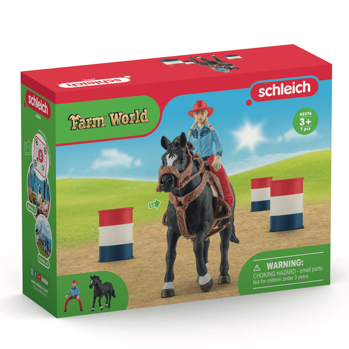 Schleich 42576 Cowgirl ja tynnyrikisa