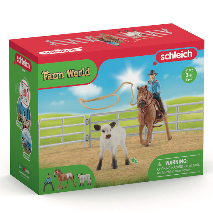 Schleich 42577 Cowgirl ja lampaan lassominen