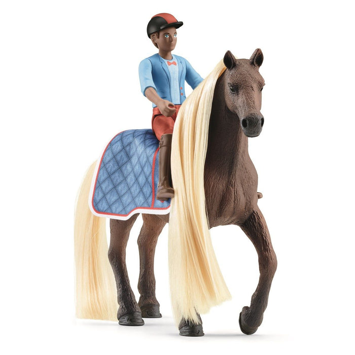 Schleich 42586 Beauty ratsastaja Leo ja Rocky hevonen