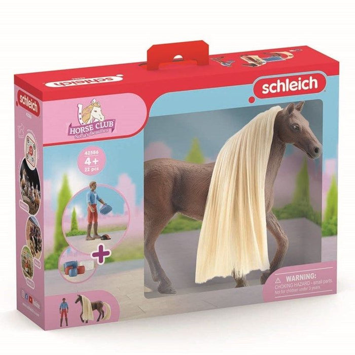Schleich 42586 Beauty ratsastaja Leo ja Rocky hevonen