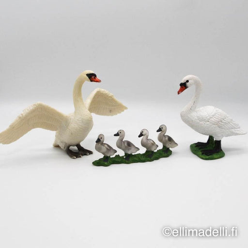 Schleich Joutsen pariskunta ja 4 poikasta - Schleich second 