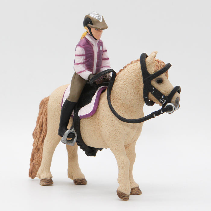 Schleich Shetlannin poni 31021, ratsastaja ja varusteet