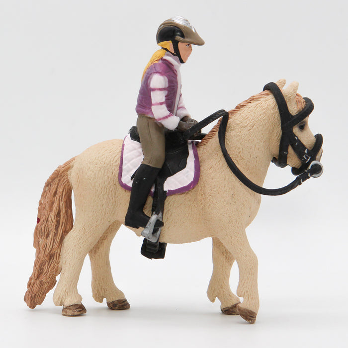 Schleich Shetlannin poni 31021, ratsastaja ja varusteet