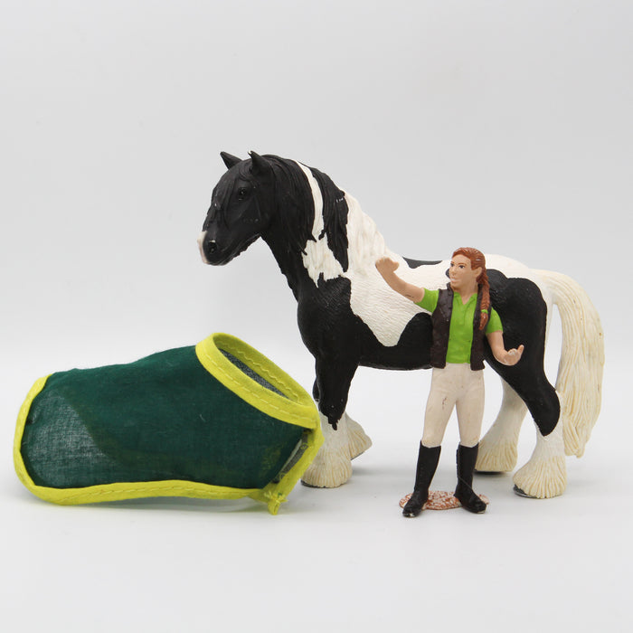 Schleich Tinker hevonen 13791, hoitaja ja vihreä loimi