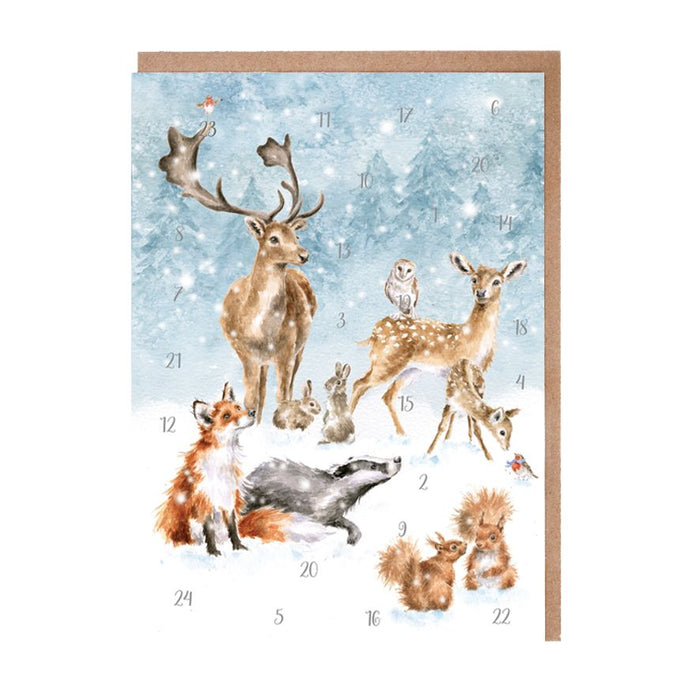 Wrendale Designs Joulukalenteri kortti A5 - Talvimetsä